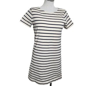 J.Crew Crew Neck Nautica Striped Short Sleeve 100 % Cotton Dress Size S
